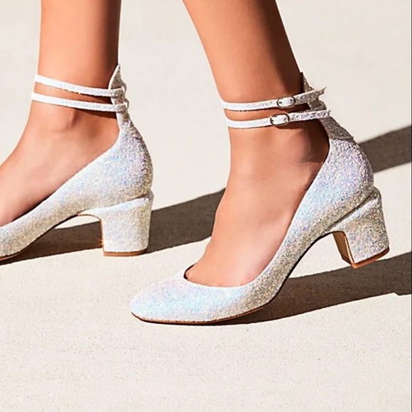 Free People Shoes - Free People Glitter Lana Block Heels